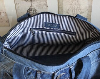 Denim Bag, Recycled Denim, Big Bag, Casual Bag, Sport Bag