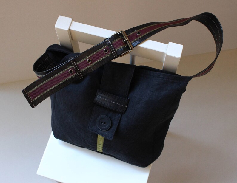 Linen HOBO bag, Summer bag, black bag, artsy bag, Linen bag, Tex Linen HOBO bag, Summer bag, black bag, artsy bag, Linen bag, Tex