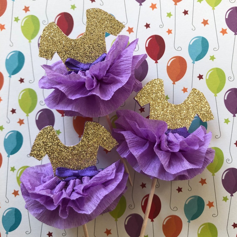 Tutu Cupcake Toppers, Pink and Gold, Princess Party, Ballerina Party - Etsy