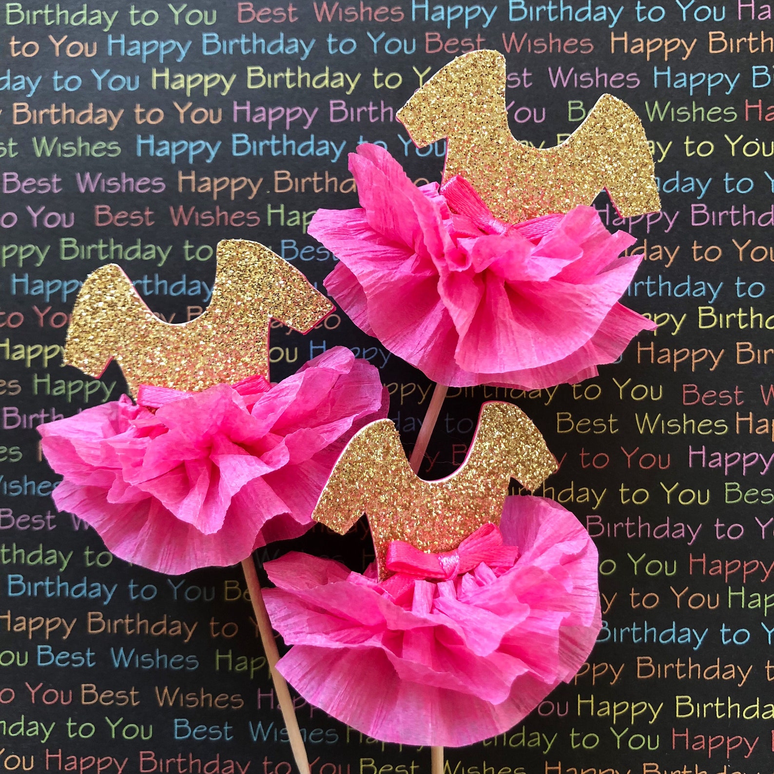 Tutu Cupcake Toppers, Pink and Gold, Princess Party, Ballerina Party - Etsy