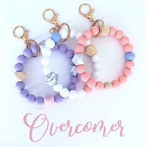 Keychain Wristlet, Keychain Bracelet, Beaded Bracelet, Keychain, Silicone Keychain