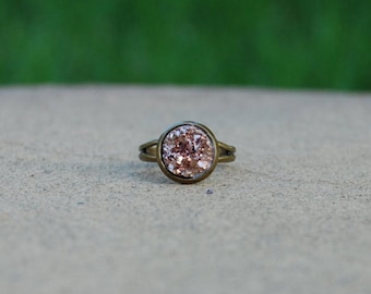 Rose Gold, Rose Gold Ring, Druzy Ring, Faux Druzy, Rose Gold Jewelry, Glitter, Glitter Ring, Gold, Handmade, Statement Rings, Statement