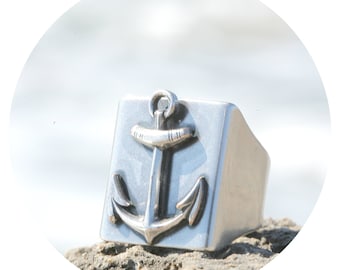 Artjany ring anchor down by the sea silver