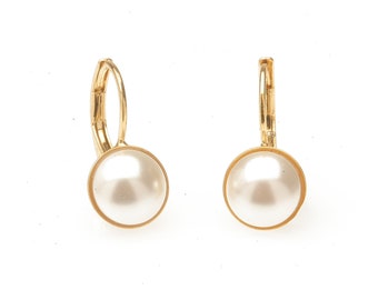 artjany goldener Ohrring  white pearl