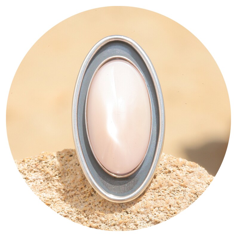 Artjany oval ring nude powder rose Silver