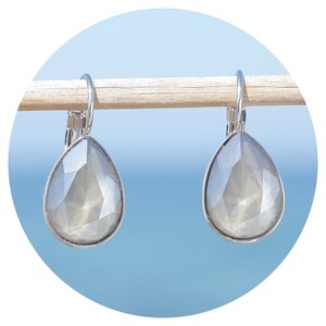 artjany earrings drop Swarovski crystal royal dark grey silver