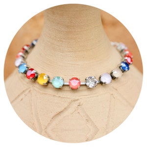 artjany bracelet Swarovski crystals royal colorful mix silver