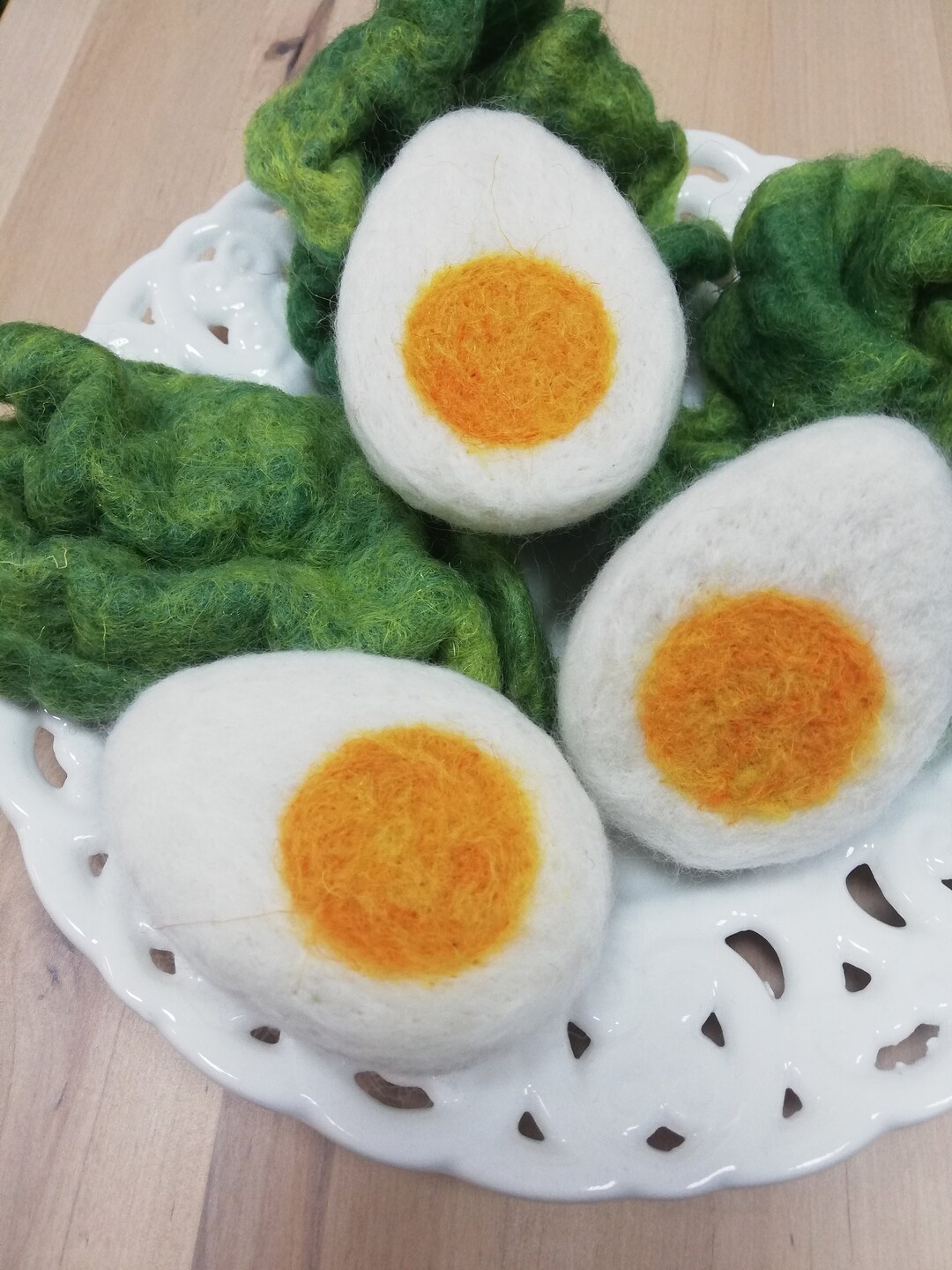 Felted Boiled Egg, Felt Boiled Egg, Pretend Boiled Egg, Needle Felt Egg