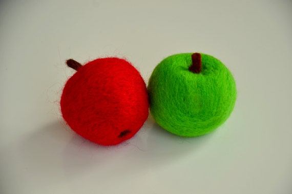 Real size Felted apple Home decor Kitchen decor felt wool decor felt wool apple Needle Felted Apple in natural size