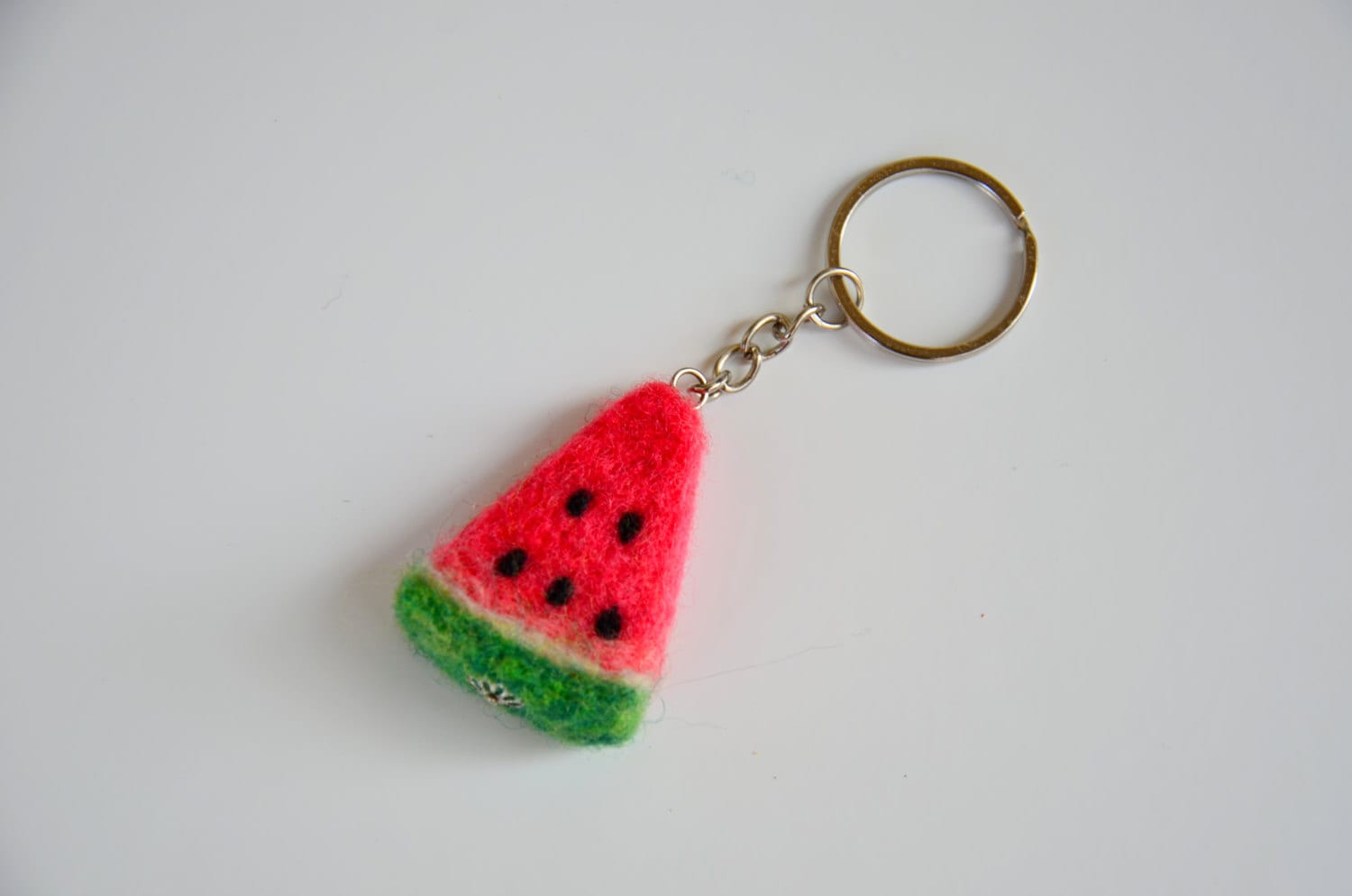 Felt Keychain Watermelon Felted Keychain Watermelon Needle Etsy