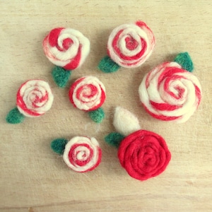 Martenitsa, Martenitza brooch, Bulgarian roses, Felt brooches, Felt rose, Woolen martenitsa