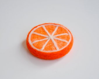 Needle Felt Orange, Felt Orange, Felted Orange, Needle felt pincushion, Orange slice, Felt Pincushion, Felt Fruit, Needle Felt Fruit