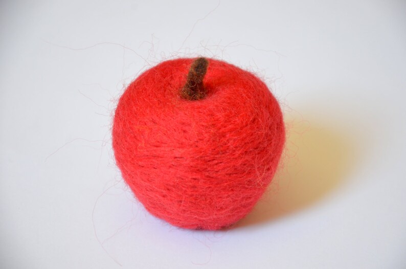 Felt Apple Felted apple Needle felted woolen fruit Felt Etsy