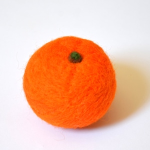Needle Felted Orange, Felted Woolen Fruit toy, Needle Felted Orange in real size, Felt Wool Fruit Orange, Felted Citrus Fruit, Kid Play food