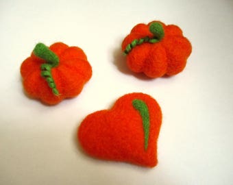 Mini Woolen Pumkins, Needle felted mini pumkins, Felted pumkins miniature, Needle felt cinderella, Felted wool pumkins, Pumkin needle felt