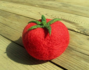 Needle Felted Woolen Vegetables - Тomato, Felt tomato, Play food, Felted food, Pretend food, Play felt food, Pretend play, Felt vegetables