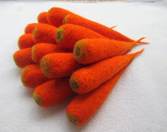 Needle Felted Woolen Carrot, Play food, Felted Vegetables, Felt carrot, Felted carrot, Felt wool vegetables, Felt food, Felted wool  food.