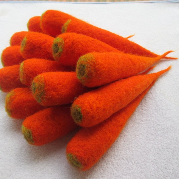 Needle Felted Woolen Carrot, Play food, Felted Vegetables, Felt carrot, Felted carrot, Felt wool vegetables, Felt food, Felted wool  food.