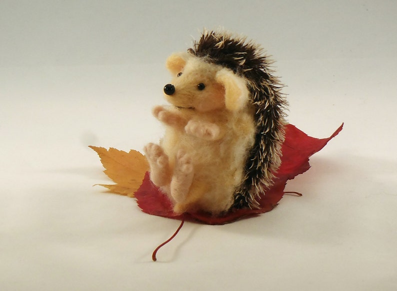 Spike the baby hedgehog. Needle felted animal. Wool felted Etsy
