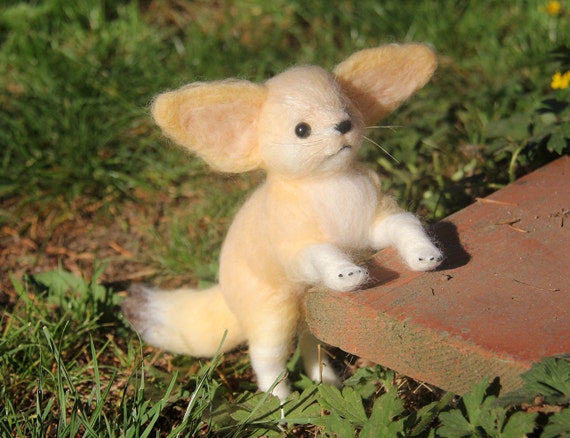 Tchad Le Bebe Renard Fennec Lanimal Senti Daiguille Laine Etsy