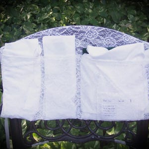 Se adapta a su silla Sobre del templo SUD *Encaje elástico floral* 100 % algodón MUJER con bolsillo para tarjeta del templo, organiza la ropa de investidura