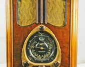 Zenith 9-S-232 quot Walton quot tombstone antique radio am shortwave with a mini-jack installed owner s booklet, and free BLUETOOTH (1938)