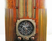Zenith 9-S-30 Tombstone (1936) antique radio with am shortwave with a mini-jack installed and BLUETOOTH AVAILABLE