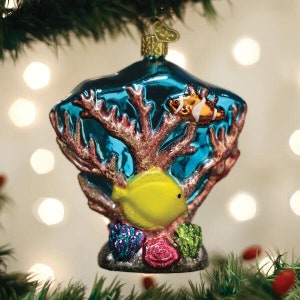 Old World Christmas Coral Reef Coastal Nautical Glass Christmas Ornament 12597