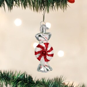 Old World Christmas Peppermint Candy Glass Christmas Ornament 32048