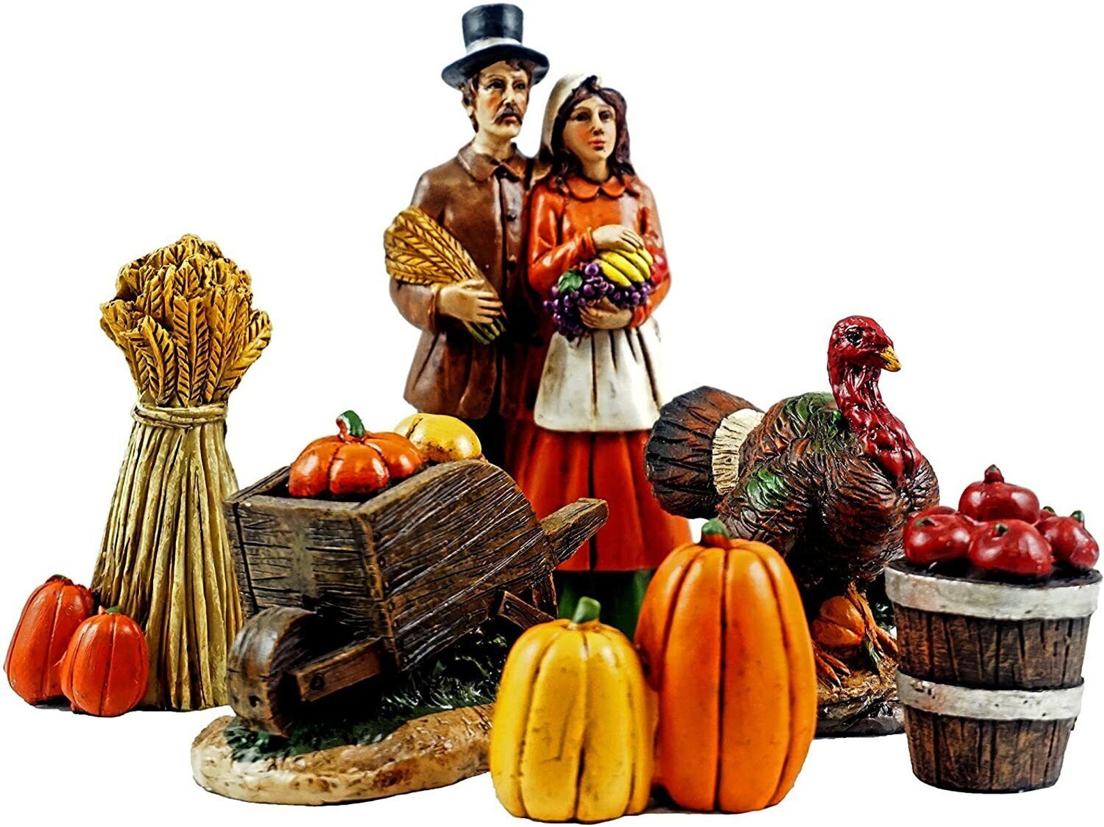 Gerson 6 Pc Hand Painted Resin Pilgrim Thanksgiving Figurine Etsy