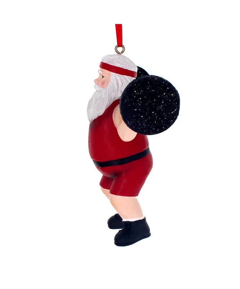 Kurt Adler 4.13 Resin Weightlifter Santa Christmas Ornament A1861 - Etsy