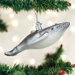 Old World Christmas Humpback Whale Nautical Coastal Glass Xmas Ornament 12487