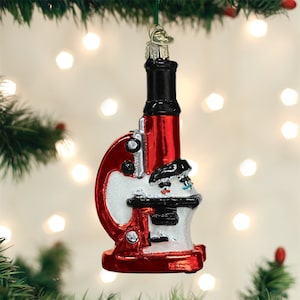 Old World Christmas Microscope Optical Instrument Glass Christmas Ornament 36242