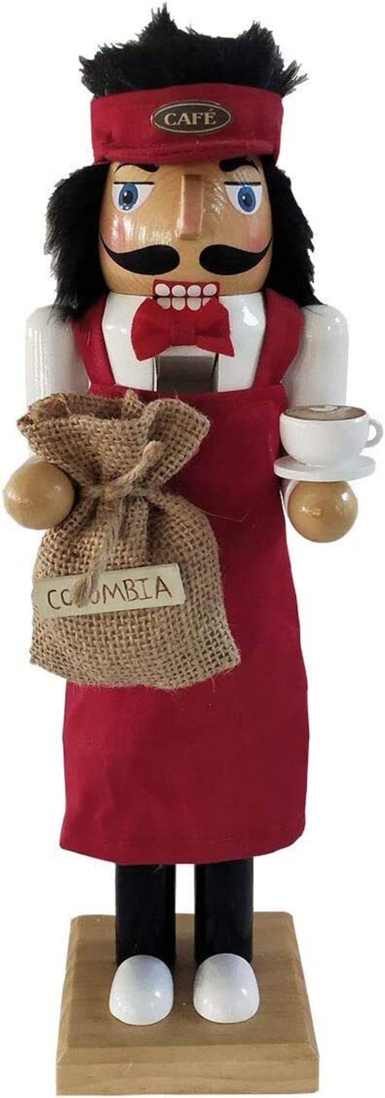 Santa's 14 Wooden Barista Nutcracker Coffee Etsy