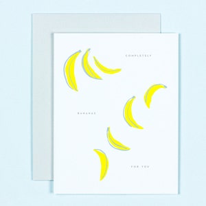 Bananas for you minimal illustrated Love, Anniversary or Valentines Day Card