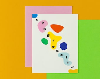 Congraaats Formes abstraites Carte de félicitations • par @mydarlin_bk