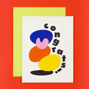 Cartão de parabéns abstrato com formas abstratas empilhadas • por @mydarlin_bk