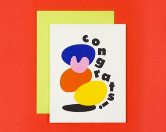 Abstract Congrats Card with Stacked Abstract Shapes • by @mydarlin_bk