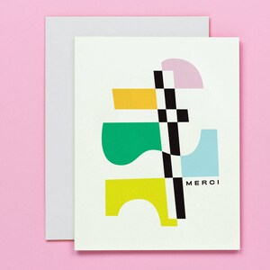 Carte de remerciement Formes abstraites, carte de remerciement française ou jeu de cartes de remerciement • par @mydarlin_bk
