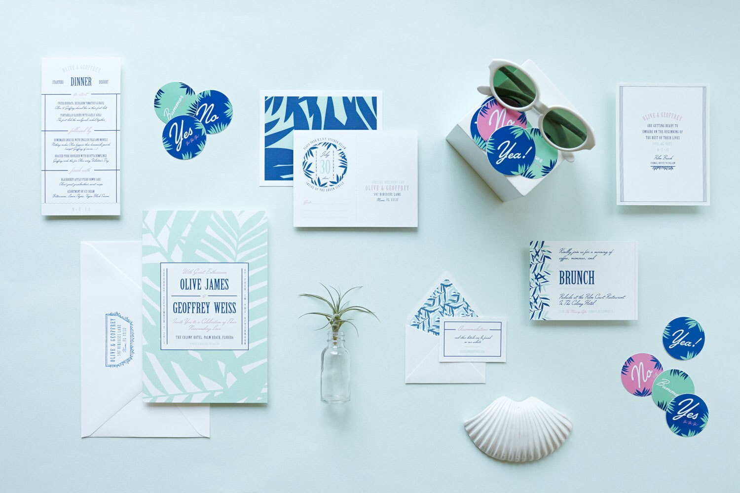 Palm Springs Tropical Wedding Invitation - Beach Wedding Invitation - My Darlin' Classic Collection Wedding Invitation Sample Pack