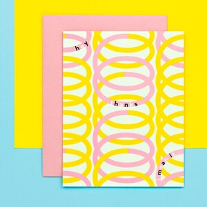 Graphic Spiral Thank You Card Hey Thanks I Mean It by mydarlin_bk image 1