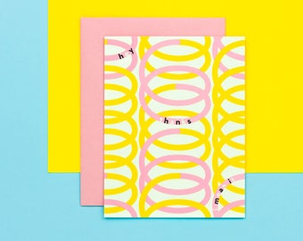 Carte de remerciement graphique en spirale • Hé, merci, je le pense • par @mydarlin_bk