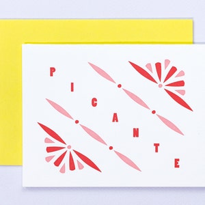 Karta Picante Spicy Love Letterpress • Kolekcja czcionek drewnianych • autorstwa @mydarlin_bk