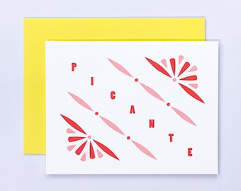 Picante Spicy Love Letterpress Card • Wood Type Collection • by @mydarlin_bk