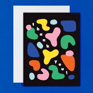 Formes de remerciement n° 1 • Carte de remerciement aux formes blobby abstraites colorées ou ensemble de cartes de remerciement • par @mydarlin_bk