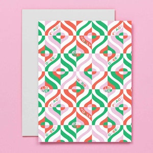 Holiday Chatter • Typograficzny abstrakcyjny wzór karty świątecznej lub pudełkowy zestaw 8 współczesnych kart świątecznych • przez @mydarlin_bk