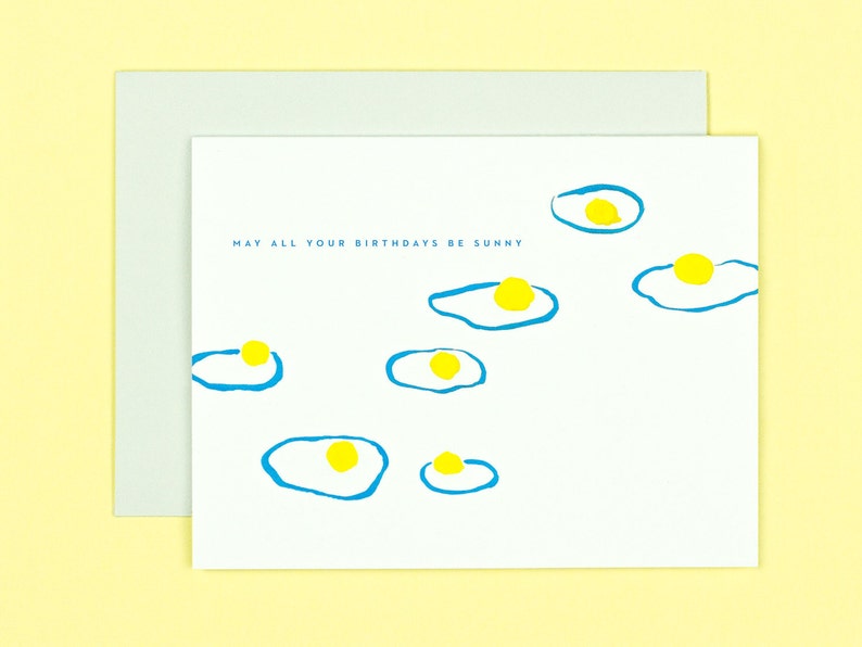 Good Luck Card Get Well Card Encouragement Card Funny Cards Egg Card Food Cards Sunny Side Up May All Your Days Be Sunny image 3