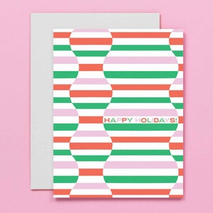 Fale świąteczne • Abstrakcyjny wzór karty świątecznej lub pudełkowy zestaw 8 współczesnych kart świątecznych • autorstwa @mydarlin_bk