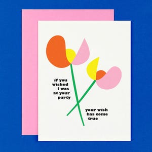 Carte d'anniversaire tulipe Wish Come True ou toute autre fête • Carte d'anniversaire florale amusante, carte de pendaison de crémaillère amusante, carte de mariage amusante • par @mydarlin_bk