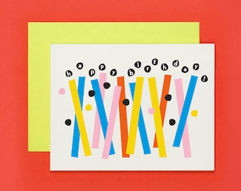 Happy Birthday Abstract Candles Birthday Card • by @mydarlin_bk